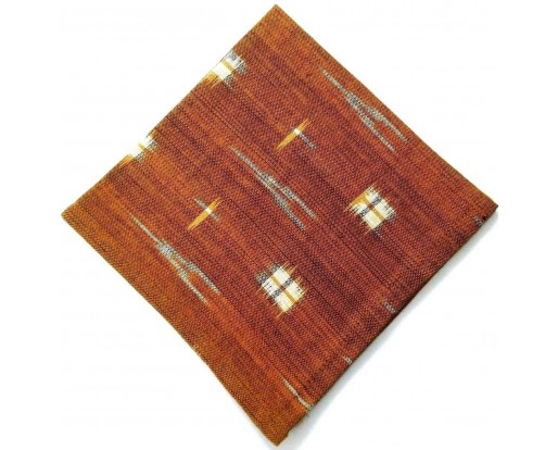 Burnt Orange - 12" IKAT PRINT - 100% Cotton Unisex Men Women Pocket Square Handkerchief Hanky